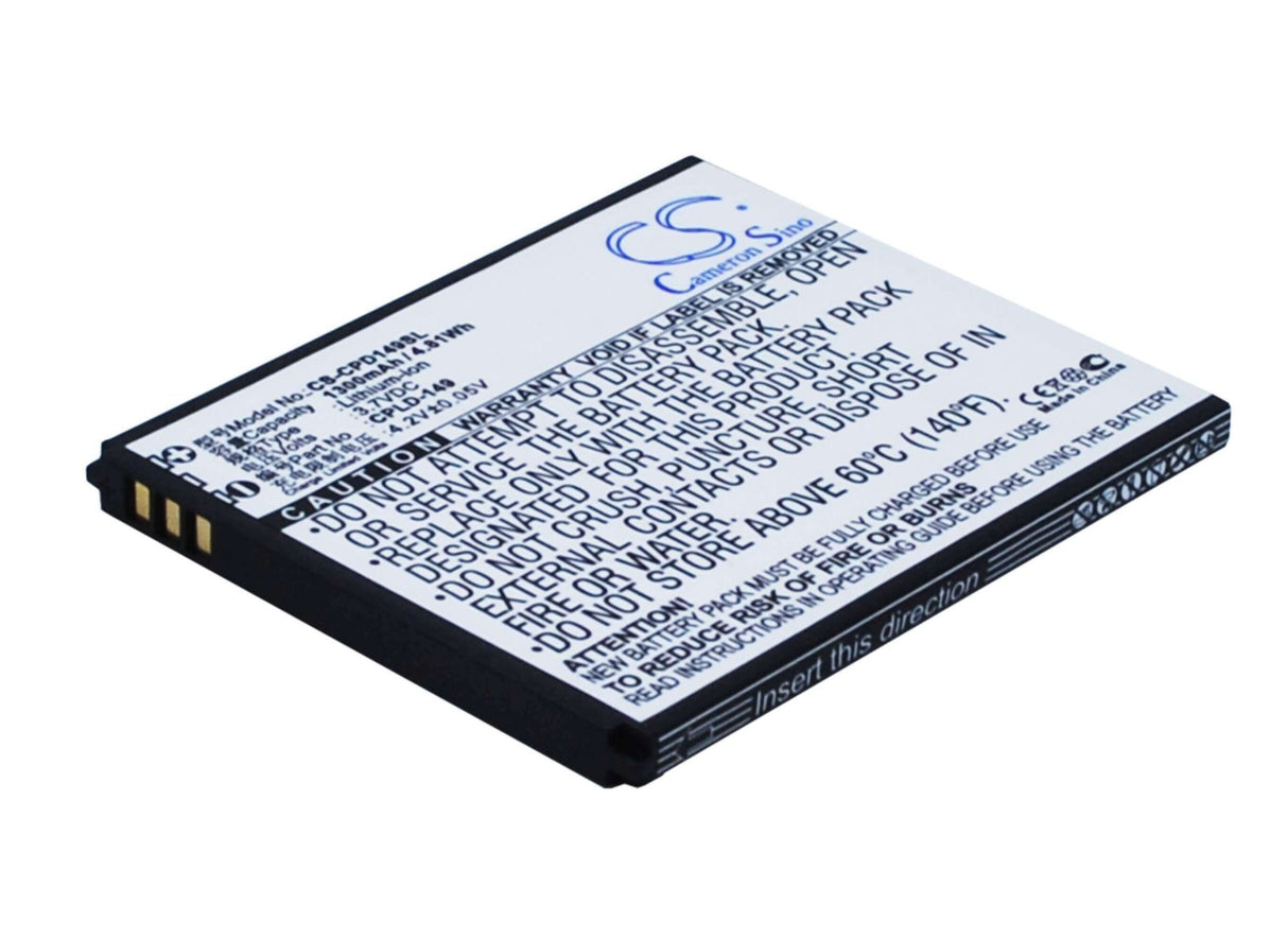3.7V, Li-ion, 1300mAh, SmartPhone battery fits Coolpad, Cpld-149, 5261, 4.81Wh Mobile, SmartPhone Cameron Sino Technology Limited (Suspended)