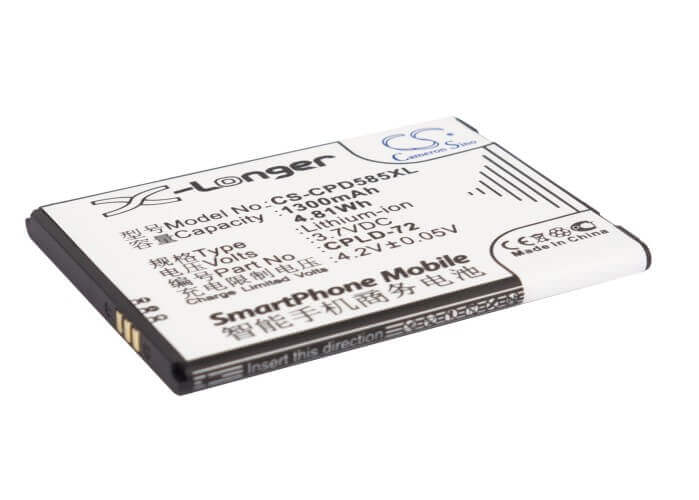 3.7V, Li-ion, 1300mAh, SmartPhone battery fits Coolpad, Cpld-72, 5832, 5855, 4.81Wh Mobile, SmartPhone Cameron Sino Technology Limited (Suspended)