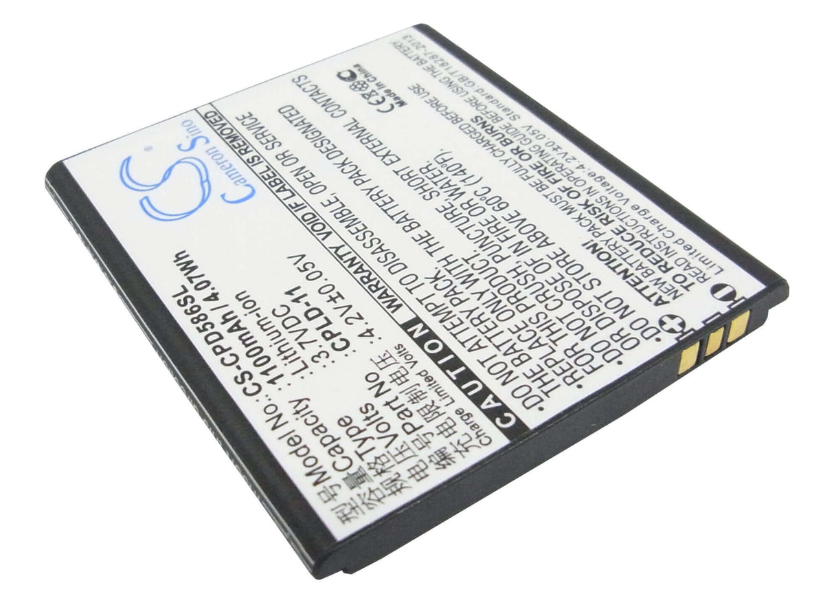 3.7V, Li-ion, 1100mAh, SmartPhone battery fits Coolpad, Cpld-11, 5860s, 5910, 4.07Wh Mobile, SmartPhone Cameron Sino Technology Limited (Suspended)