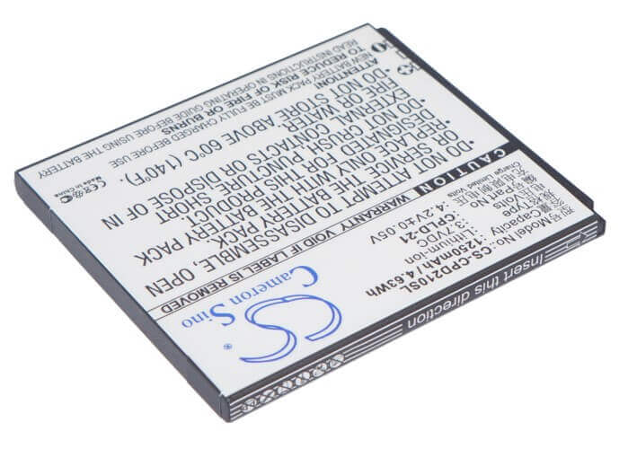 Battery For Coolpad 5876, 5890, 7260s 3.7v, 1250mah - 4.63wh Batteries for Electronics Cameron Sino Technology Limited (Suspended)
