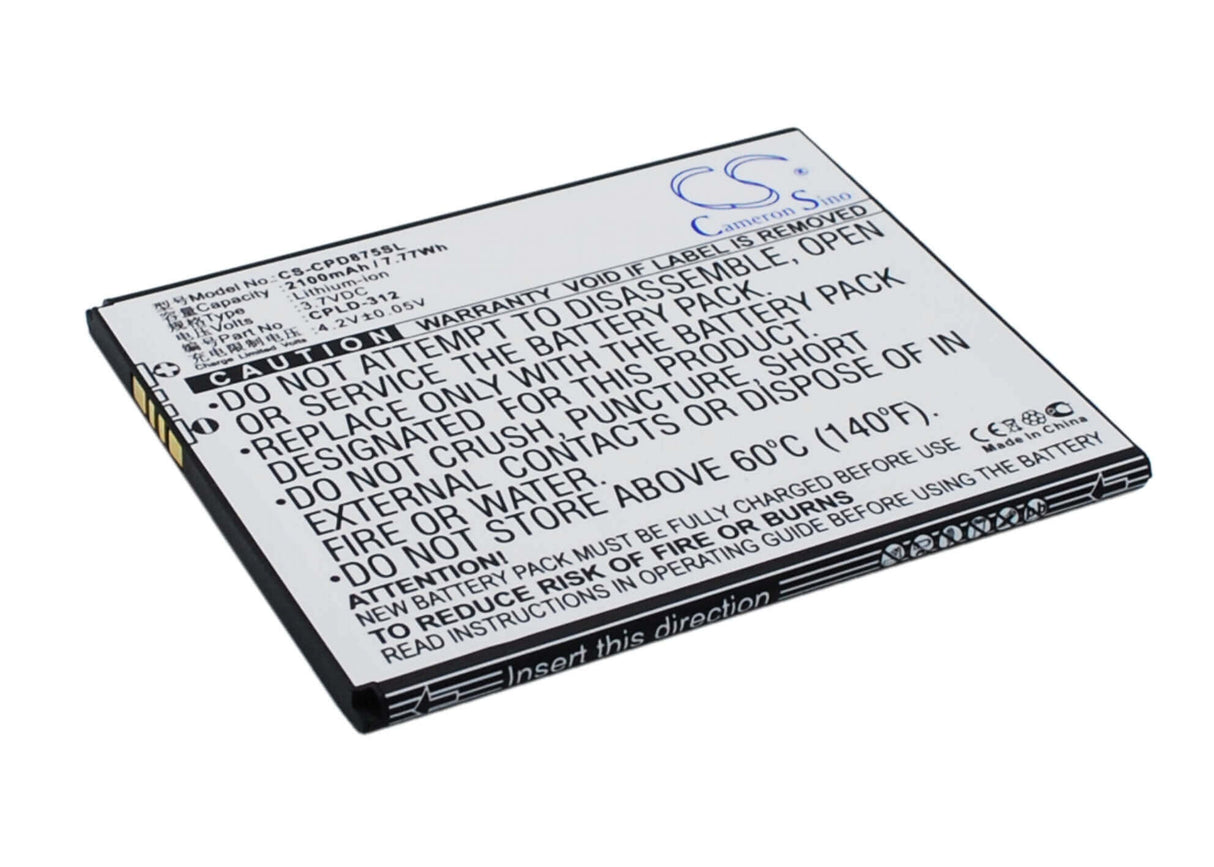 3.7V, Li-ion, 2100mAh, SmartPhone battery fits Micromax, Coolpad, Cpld-312, 5891q, 5910, 7.77Wh Mobile, SmartPhone Cameron Sino Technology Limited (Smartphone)