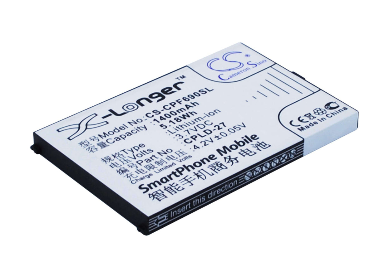 3,7V, Li-ion, 1400mAh, batterie de smartphone compatible avec Coolpad, Cpld-27, 6168, 6168h, 5.18Wh Mobile, smartphone Cameron Sino Technology Limited (Smartphone)