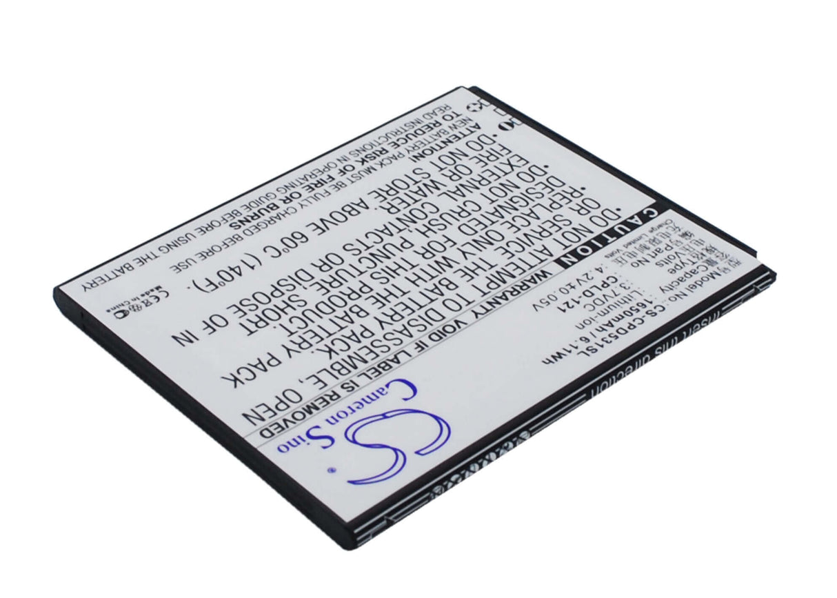 3.7V, Li-ion, 1650mAh, SmartPhone battery fits Coolpad, Cpld-121, 5311, 7251, 6.11Wh Mobile, SmartPhone Cameron Sino Technology Limited (Smartphone)
