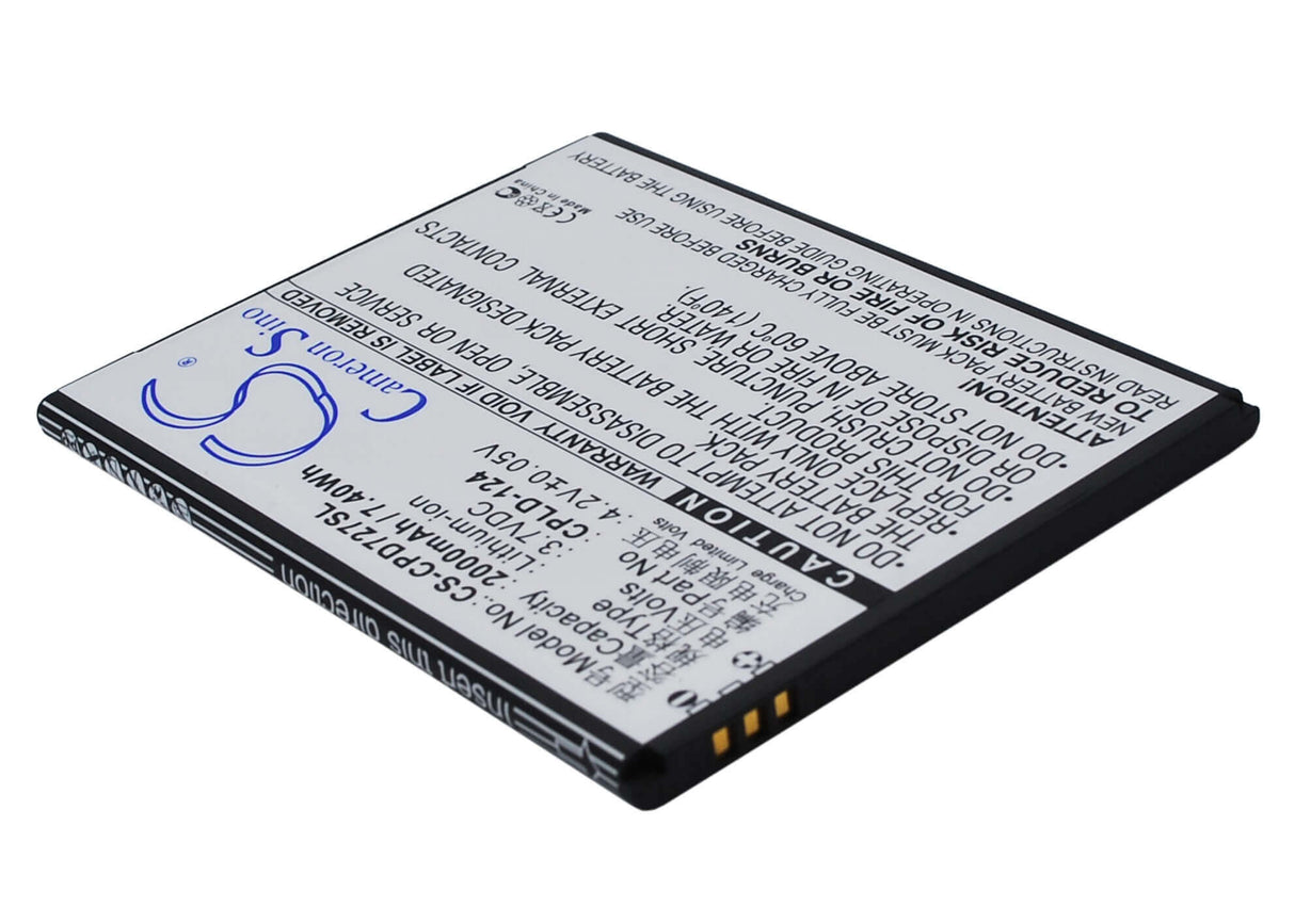 3.7V, Li-ion, 2000mAh, SmartPhone battery fits Coolpad, Cpld-124, 7275, 7.4Wh Mobile, SmartPhone Cameron Sino Technology Limited (Suspended)