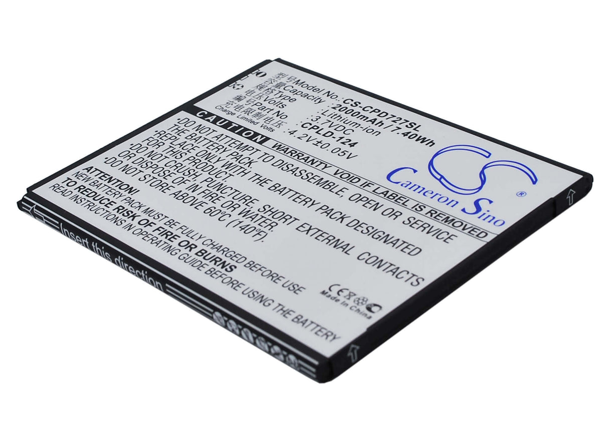 3.7V, Li-ion, 2000mAh, SmartPhone battery fits Coolpad, Cpld-124, 7275, 7.4Wh Mobile, SmartPhone Cameron Sino Technology Limited (Suspended)