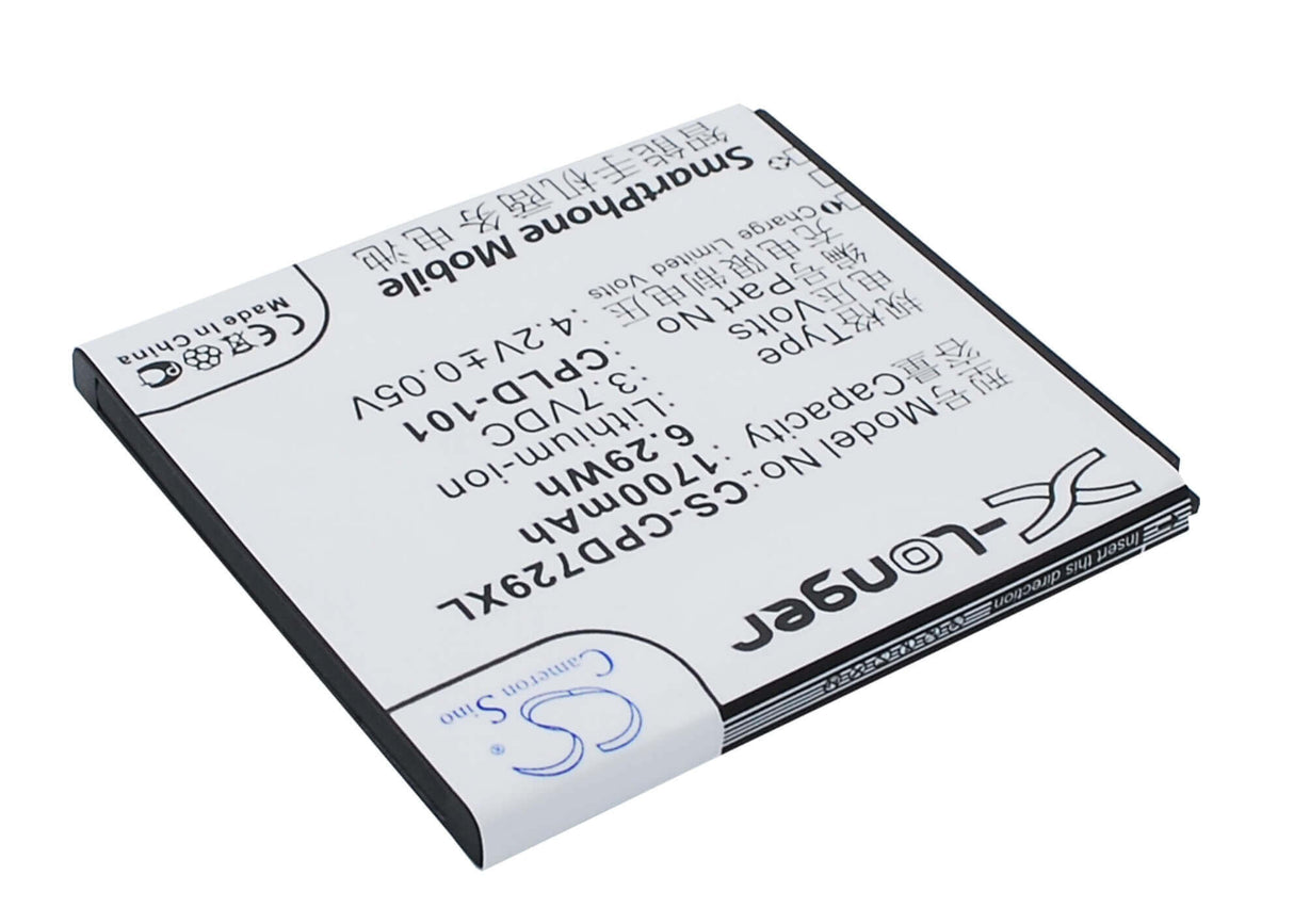 3.7V, Li-ion, 1700mAh, SmartPhone battery fits Coolpad, Cpld-101, 7290, 6.29Wh Mobile, SmartPhone Cameron Sino Technology Limited (Suspended)