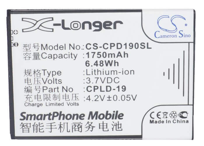 3.7V, Li-ion, 1750mAh, SmartPhone battery fits Coolpad, Cpld-115, 5895, 5930, 6.48Wh Mobile, SmartPhone Cameron Sino Technology Limited (Smartphone)