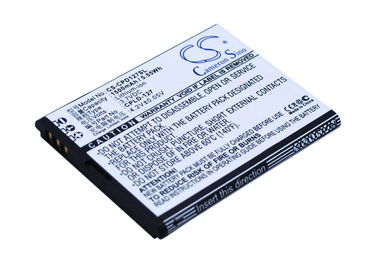 3.7V, Li-ion, 1500mAh, SmartPhone battery fits Coolpad, Cpld-127, 8017, 5.55Wh Mobile, SmartPhone Cameron Sino Technology Limited (Smartphone)
