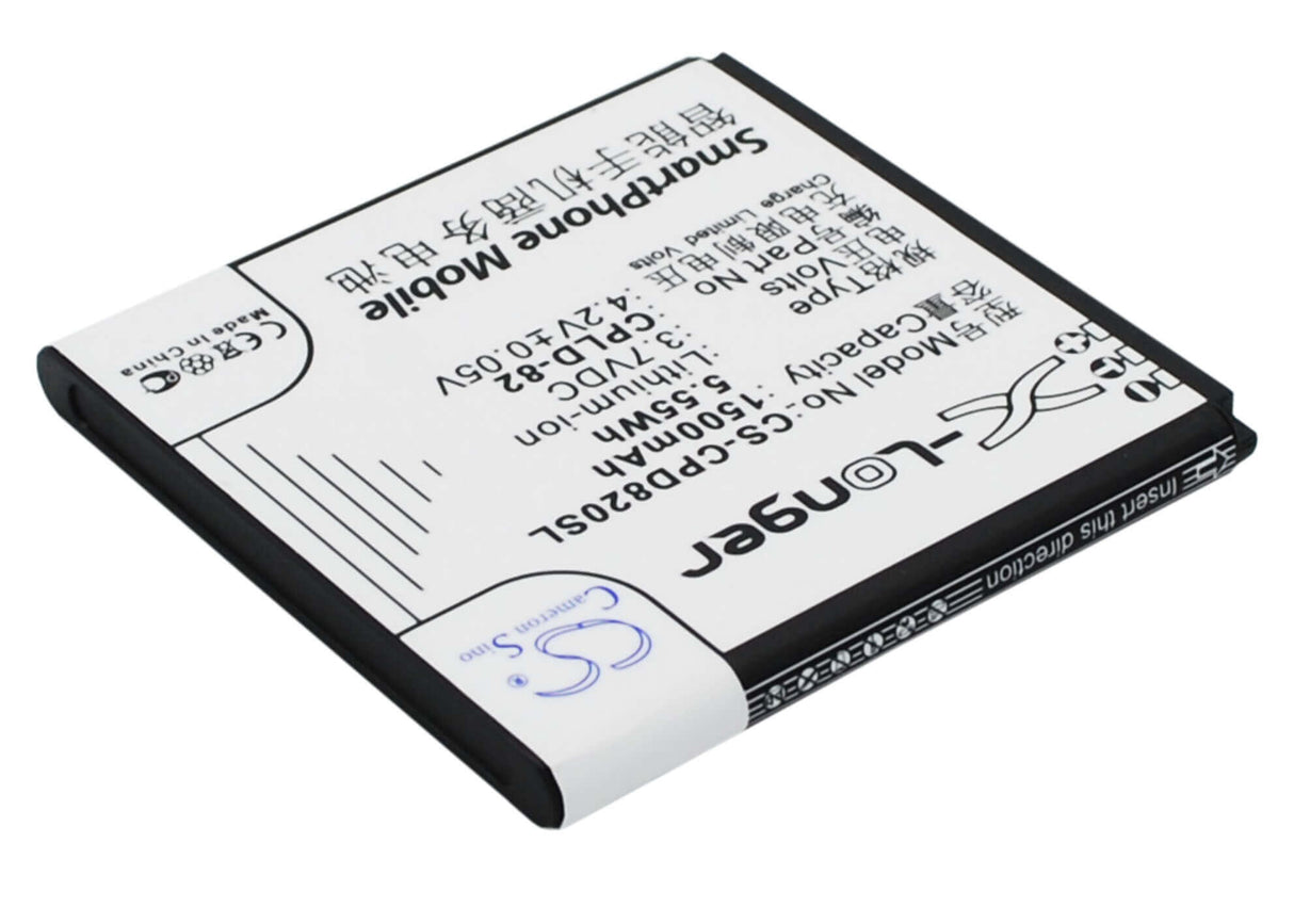 3.7V, Li-ion, 1500mAh, SmartPhone battery fits Coolpad, Cpld-82, 8026, 5.55Wh Mobile, SmartPhone Cameron Sino Technology Limited (Suspended)