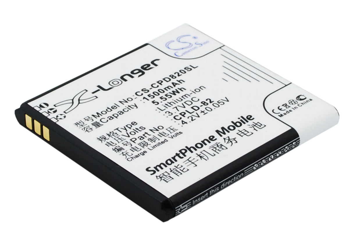 3.7V, Li-ion, 1500mAh, SmartPhone battery fits Coolpad, Cpld-82, 8026, 5.55Wh Mobile, SmartPhone Cameron Sino Technology Limited (Suspended)