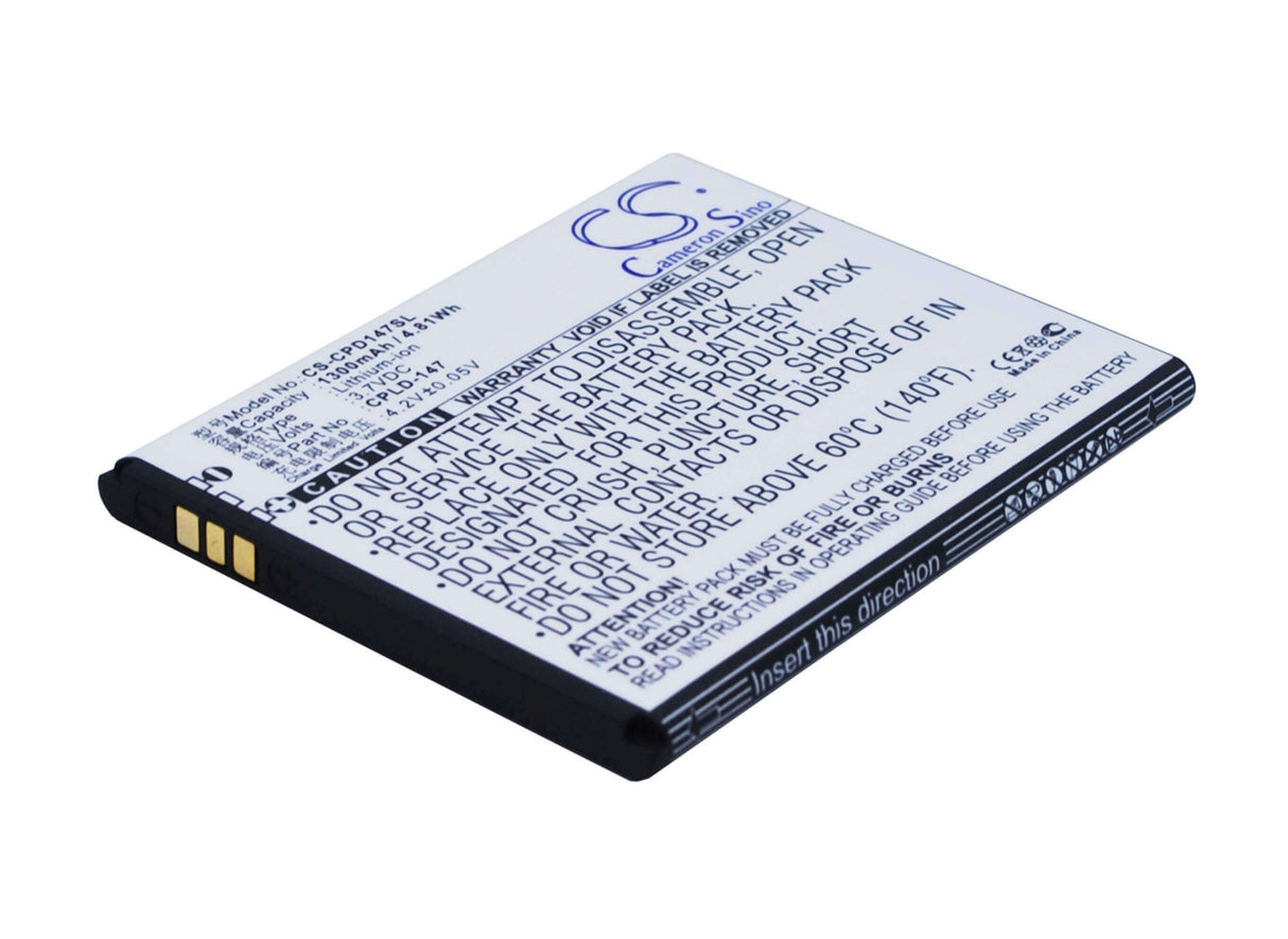 3.7V, Li-ion, 1300mAh, SmartPhone battery fits Coolpad, Cpld-147, 8029, 4.81Wh Mobile, SmartPhone Cameron Sino Technology Limited (Suspended)