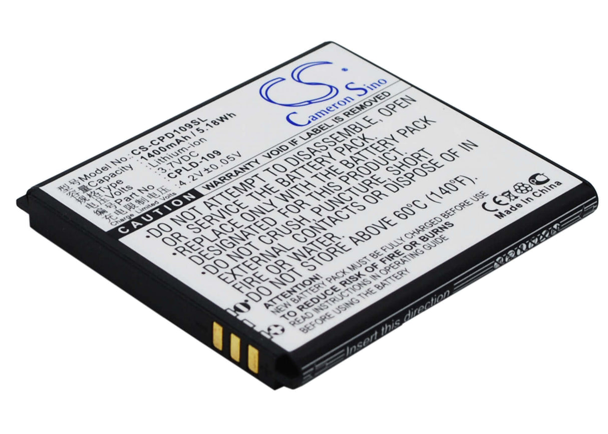 3.7V, Li-ion, 1400mAh, SmartPhone battery fits Coolpad, Cpld-109, 8070d, 5.18Wh Mobile, SmartPhone Cameron Sino Technology Limited (Smartphone)
