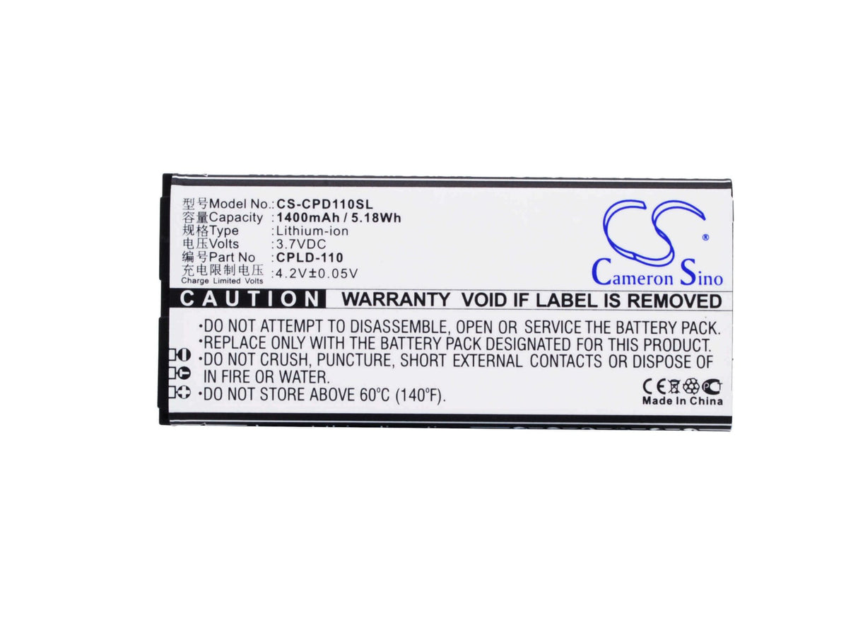 3.7V, Li-ion, 1400mAh, SmartPhone battery fits Coolpad, Cpld-110, 5217, 7060, 5.18Wh Mobile, SmartPhone Cameron Sino Technology Limited (Smartphone)