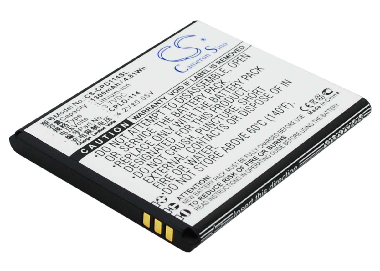 3.7V, Li-ion, 1300mAh, SmartPhone battery fits Coolpad, Cpld-114, 8079, 4.81Wh Mobile, SmartPhone Cameron Sino Technology Limited (Suspended)