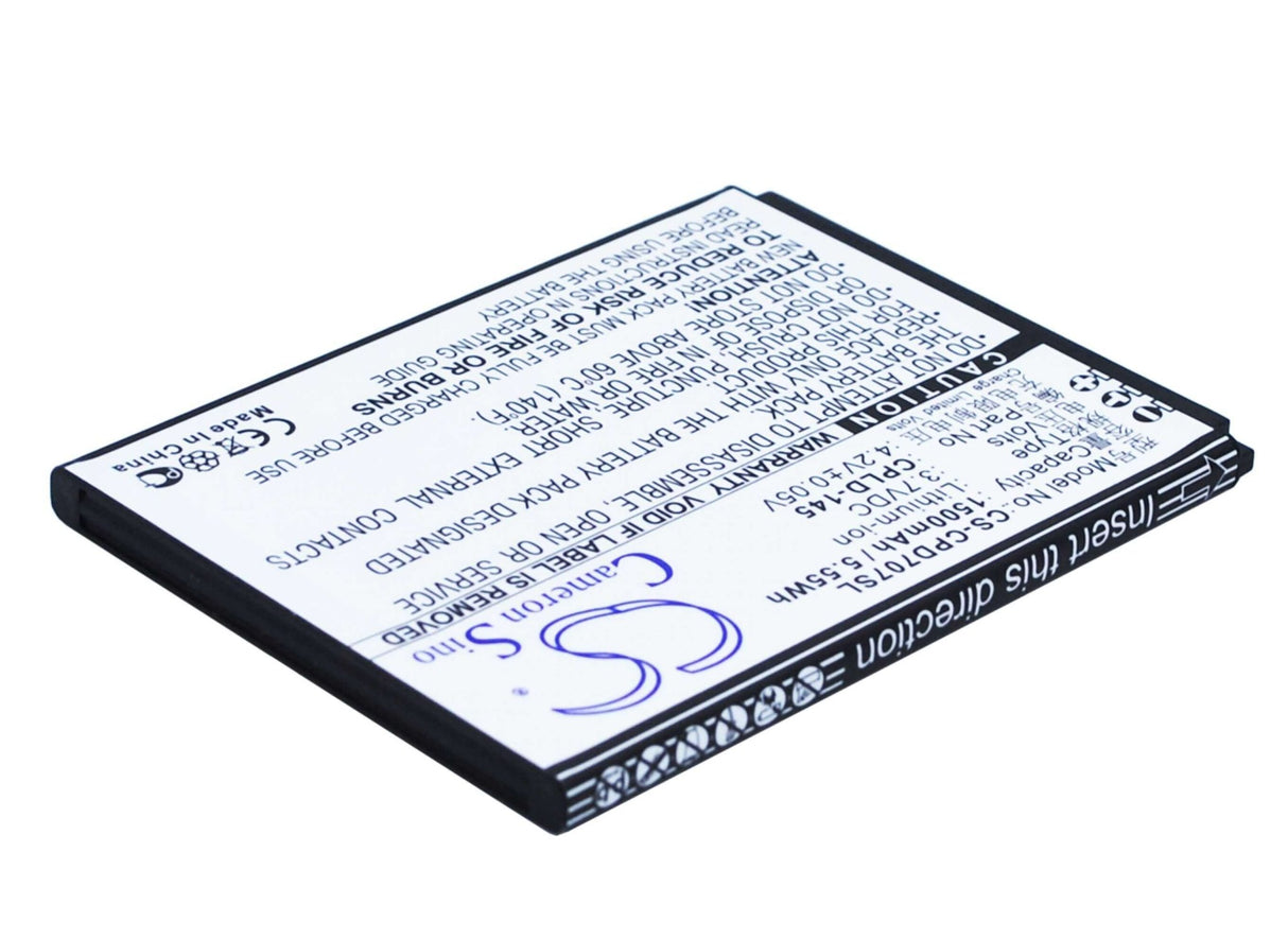 3.7V, Li-ion, 1500mAh, SmartPhone battery fits Coolpad, Cpld-145, 8707, 5.55Wh Mobile, SmartPhone Cameron Sino Technology Limited (Smartphone)