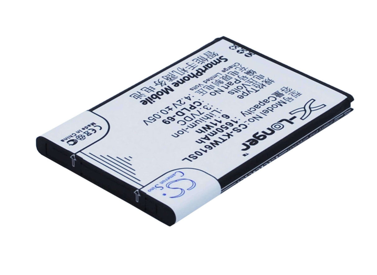 3.7V, Li-ion, 1650mAh, SmartPhone battery fits Coolpad, Cpld-69, 8809, 6.11Wh Mobile, SmartPhone Cameron Sino Technology Limited (Suspended)