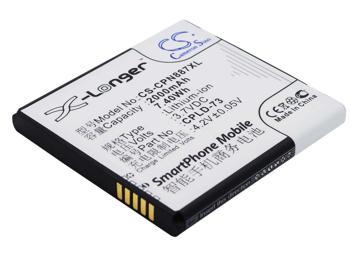 Batterie de Smartphone pour Coolpad 8870 3.7v, 2000mah - 7.40wh Mobile, Smartphone Cameron Sino Technology Limited (Smartphone)