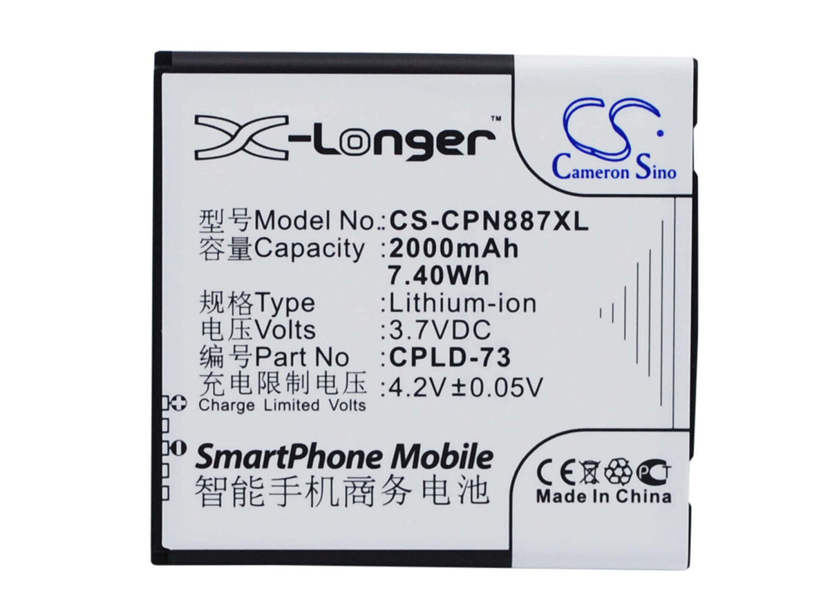 Batterie de Smartphone pour Coolpad 8870 3.7v, 2000mah - 7.40wh Mobile, Smartphone Cameron Sino Technology Limited (Smartphone)