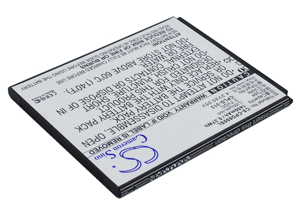 3.7V, Li-ion, 1450mAh, SmartPhone battery fits Coolpad, Cpld-313, 4 Mini, 8908, 5.37Wh Mobile, SmartPhone Cameron Sino Technology Limited (Suspended)