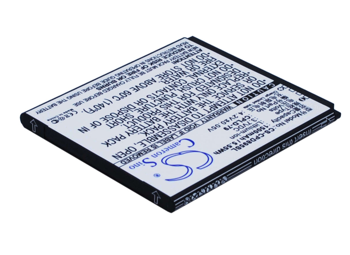 3.7V, Li-ion, 1500mAh, SmartPhone battery fits Coolpad, Cpld-79, 8950, 5.55Wh Mobile, SmartPhone Cameron Sino Technology Limited (Suspended)
