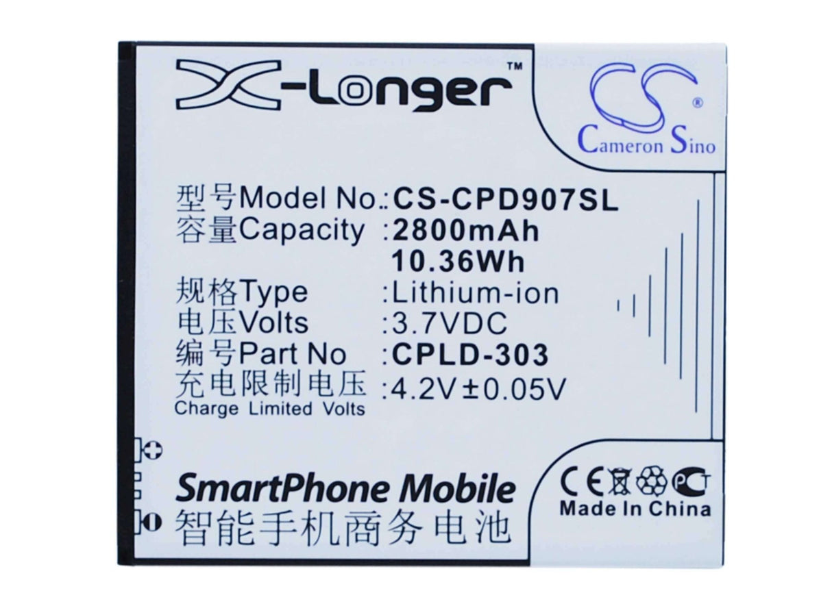 Batterie de smartphone pour Coolpad 9070, 9070+ 3.7v, 2800mah - 10.36wh Mobile, smartphone Cameron Sino Technology Limited (Smartphone)