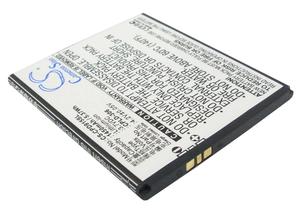3.7V, Li-ion, 1450mAh, SmartPhone battery fits Coolpad, Cpld-306, 9150, 9150w, 5.37Wh Mobile, SmartPhone Cameron Sino Technology Limited (Suspended)
