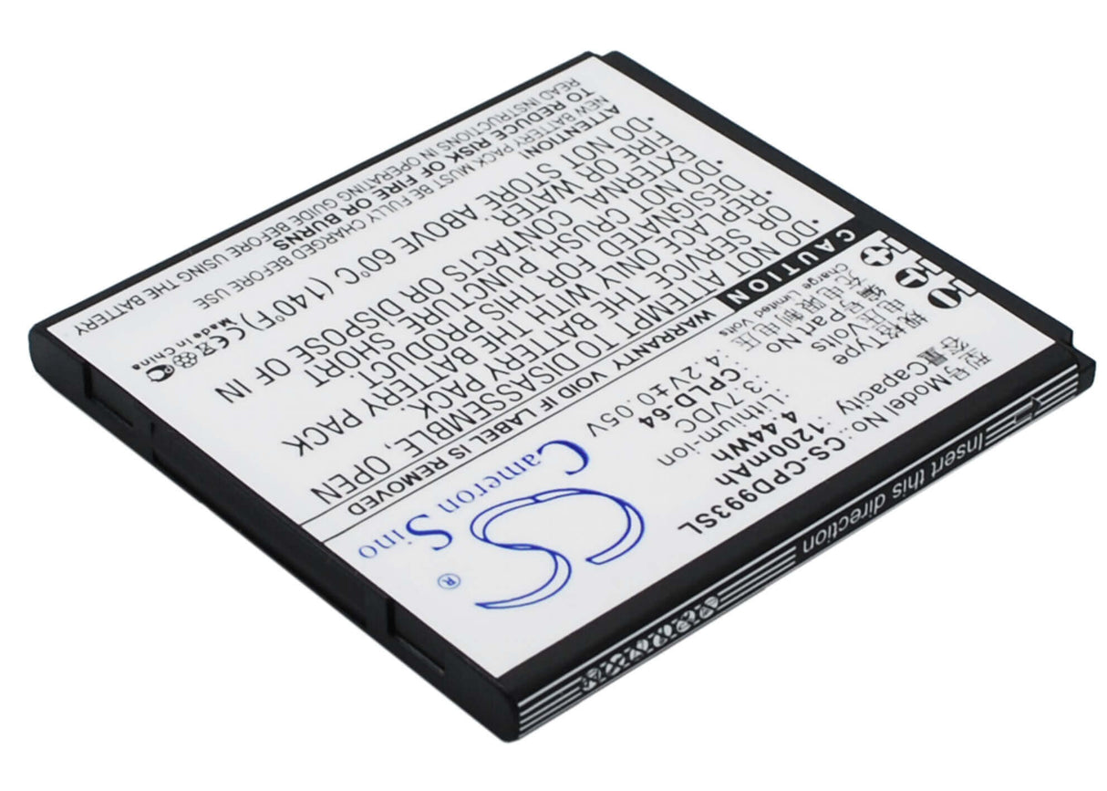 3.7V, Li-ion, 1200mAh, SmartPhone battery fits Coolpad, Cpld-64, 9930, W702, 4.44Wh Mobile, SmartPhone Cameron Sino Technology Limited (Suspended)