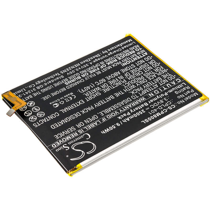 3.8V, Li-Polymer, 2500mAh, SmartPhone battery fits Coolpad, Cpld-401, A8-930 A8-831, Max A8, 9.5Wh Mobile, SmartPhone Cameron Sino Technology Limited (Suspended)