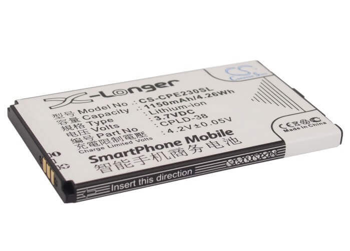 3.7V, Li-ion, 1150mAh, SmartPhone battery fits Coolpad, Cpld-38, E230, E506, 4.26Wh Mobile, SmartPhone Cameron Sino Technology Limited (Suspended)