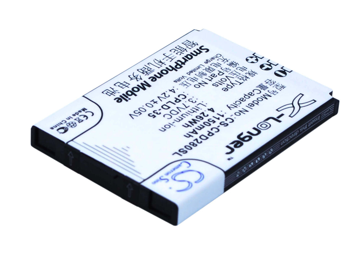 3.7V, Li-ion, 1150mAh, SmartPhone battery fits Coolpad, Cpld-35, D280, D520, 4.26Wh Mobile, SmartPhone Cameron Sino Technology Limited (Smartphone)