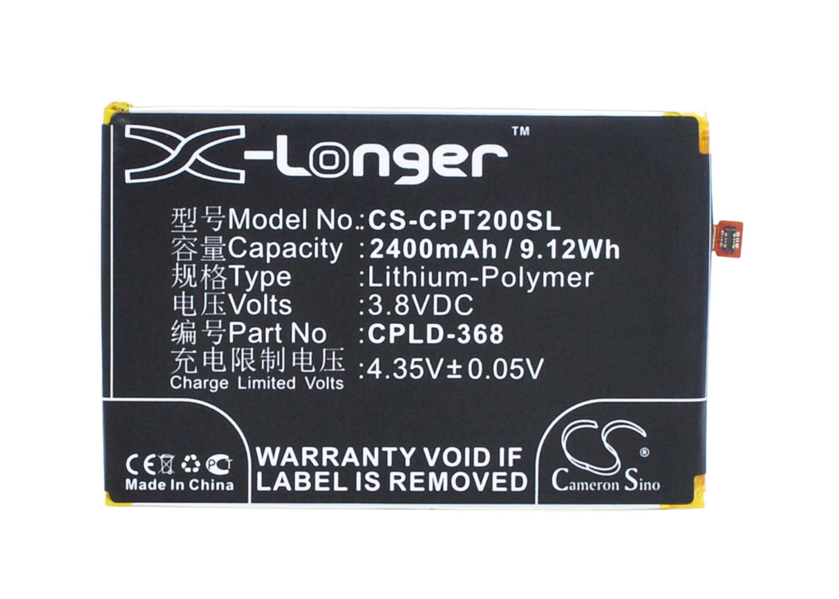 3,8V, Li-Polymer, 2400mAh, batterie de smartphone compatible Coolpad, Cpld-368, Fengshang T2, Modena, 9,12Wh Mobile, SmartPhone Cameron Sino Technology Limited (Smartphone)