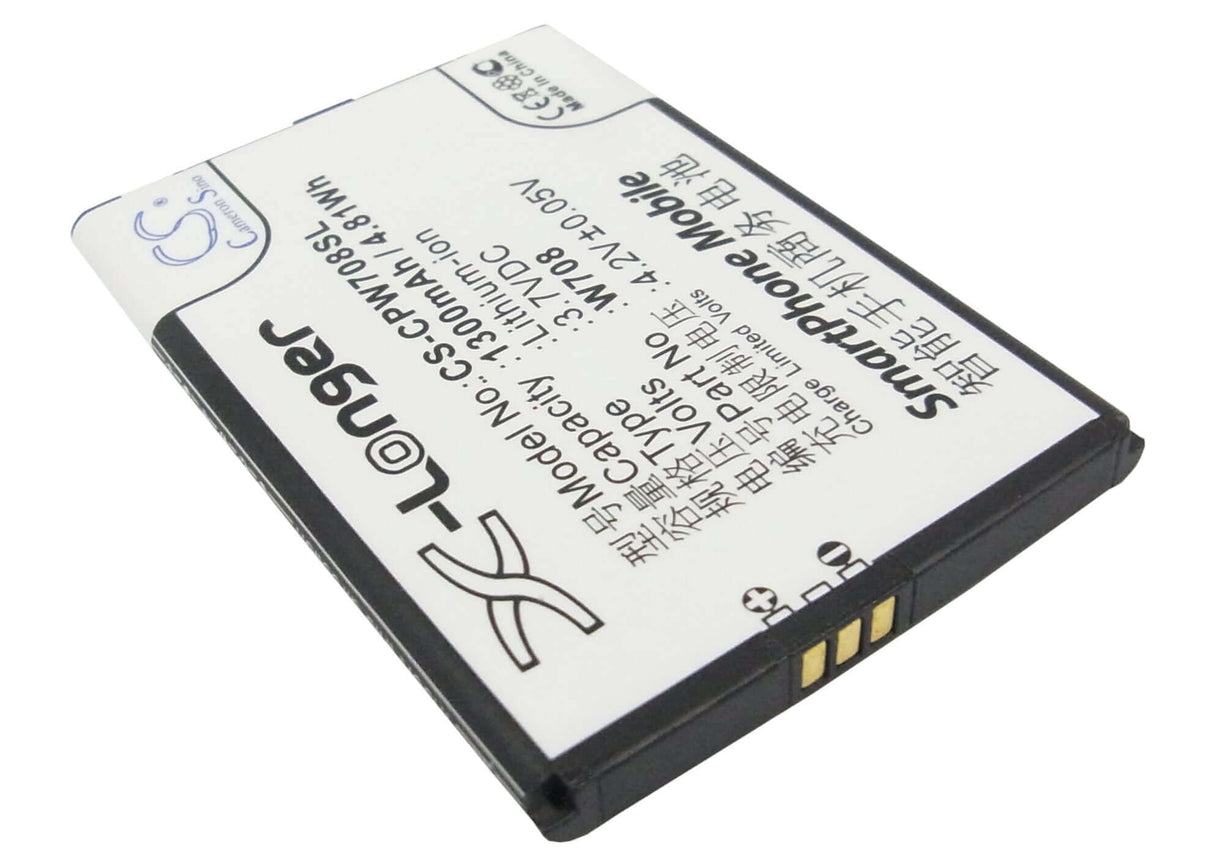 3,7V, Li-ion, 1300mAh, batterie de smartphone compatible avec Coolpad, W708, W708, 4,81Wh Mobile, Smartphone Cameron Sino Technology Limited (Smartphone)