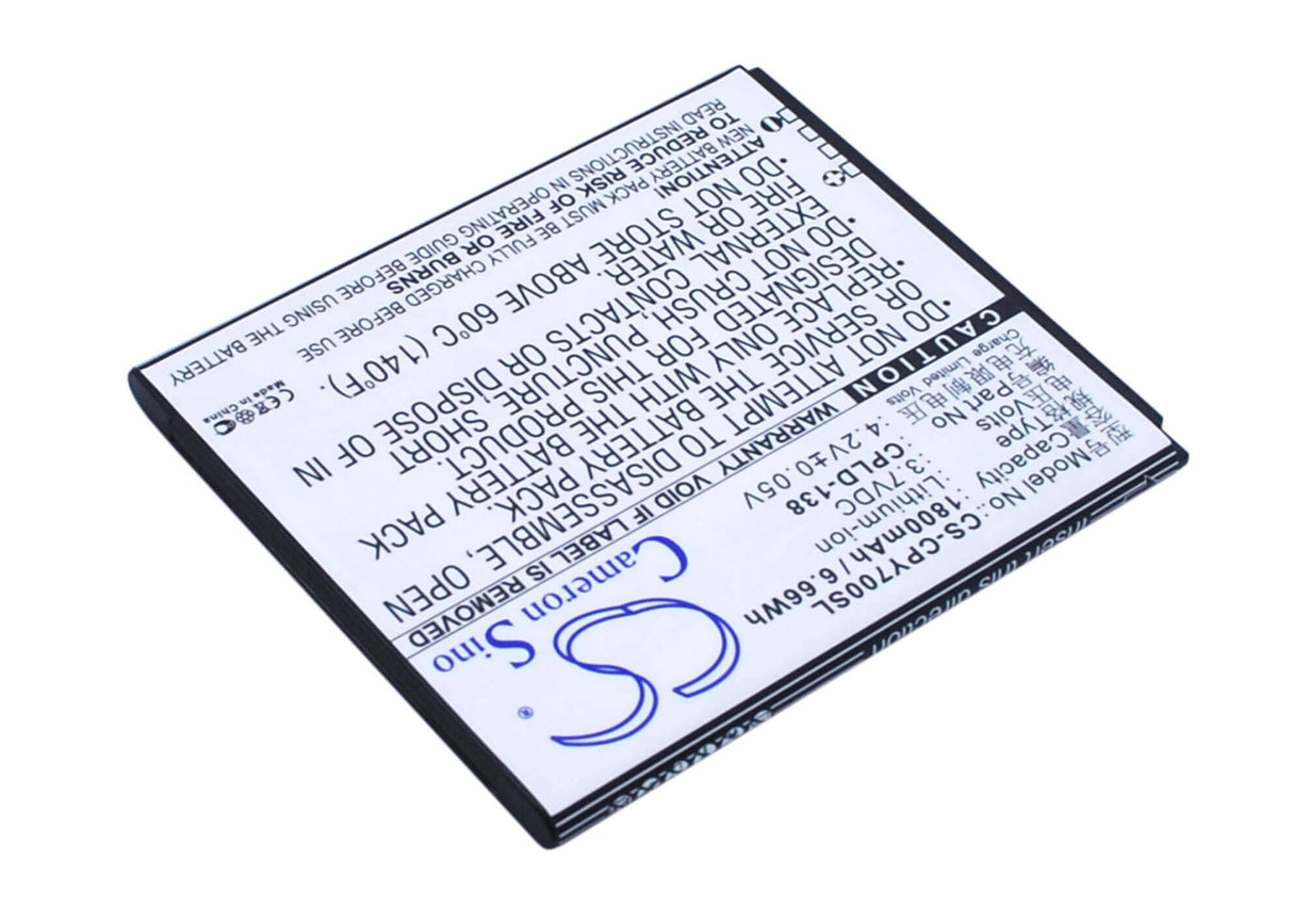 3,7V, Li-ion, 1800mAh, batterie de smartphone compatible avec Coolpad, Cpld-138, Y60-c1, Y70-c, 6,66Wh Mobile, Smartphone Cameron Sino Technology Limited (Smartphone)