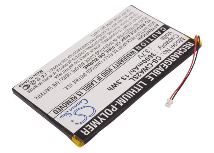 3.7V, Li-Polymer, 3600mAh, Media Player battery fits Cowon, Pmp A2 20gb, Pmp A2 30gb, 13.32Wh Media Player Cameron Sino Technology Limited