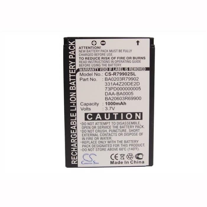 3.7V, Li-ion, 1000mAh, Media Player battery fits Creative, 331a4z20de2d, Jukbeox Zen Nx, Nomad, 3.7Wh Media Player Cameron Sino Technology Limited