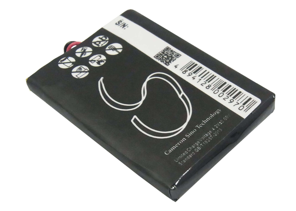 3.7V, Li-Polymer, 650mAh, Media Player battery fits Creative, Ba20603r79919, Dap-fl0040, V, 2.41Wh Media Player Cameron Sino Technology Limited
