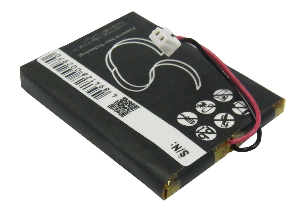 3.7V, Li-Polymer, 650mAh, Media Player battery fits Creative, Ba20603r79919, Dap-fl0040, V, 2.41Wh Media Player Cameron Sino Technology Limited