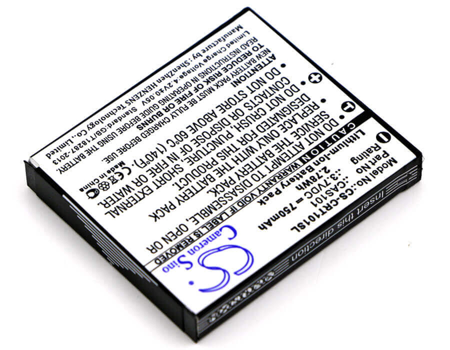 3.7V, Li-ion, 750mAh, Media Player battery fits Creative, Cas101, Vado, Vado Pocket Hd, 2.78Wh Media Player Cameron Sino Technology Limited