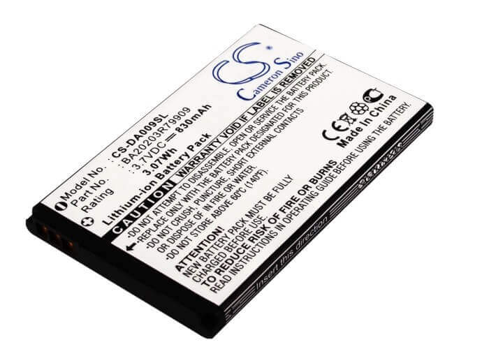 3.7V, Li-ion, 830mAh, Media Player battery fits Creative, Ba20203r79909, Zen Micro Photo, Zen Micro Photo 4g, 3.07Wh Media Player Cameron Sino Technology Limited