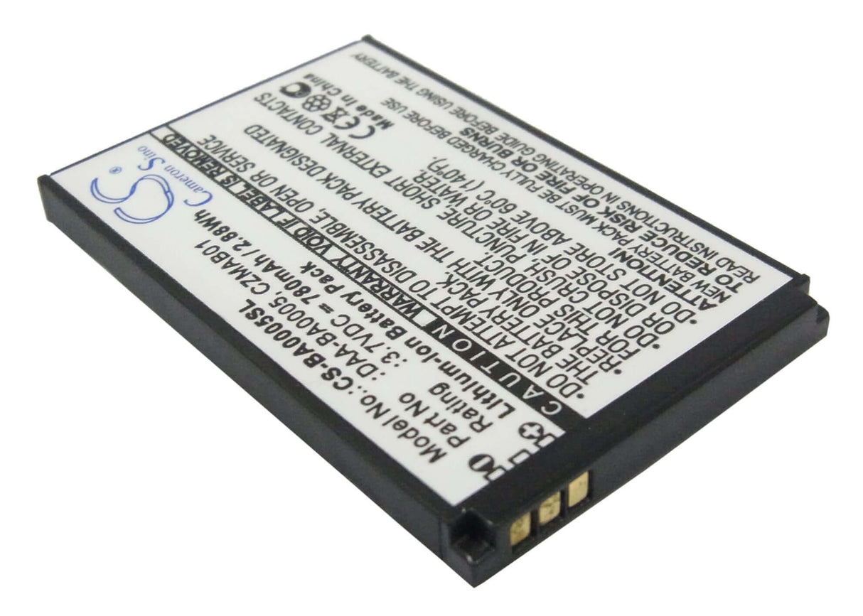 3.7V, Li-ion, 780mAh, Media Player battery fits Creative, 70pd000000039, Zen Micro, Zen Micro 4gb, 2.89Wh Media Player Cameron Sino Technology Limited
