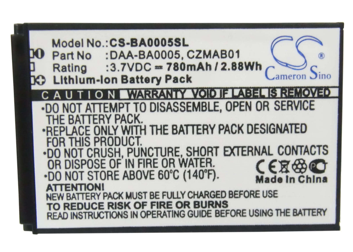 3.7V, Li-ion, 780mAh, Media Player battery fits Creative, 70pd000000039, Zen Micro, Zen Micro 4gb, 2.89Wh Media Player Cameron Sino Technology Limited
