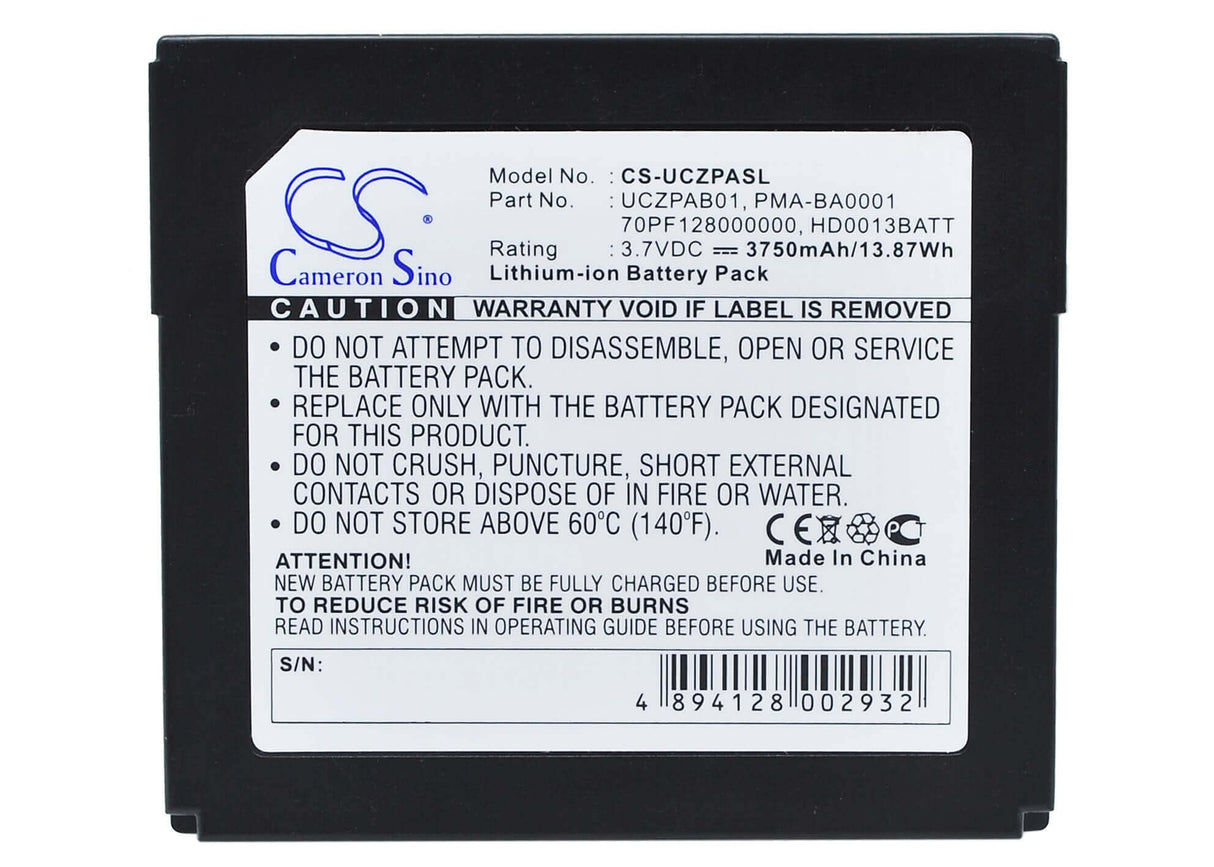 3.7V, Li-Polymer, 3750mAh, Media Player battery fits Creative, Ba20603r79913, Zen Protable Media Center, 13.88Wh Media Player Cameron Sino Technology Limited