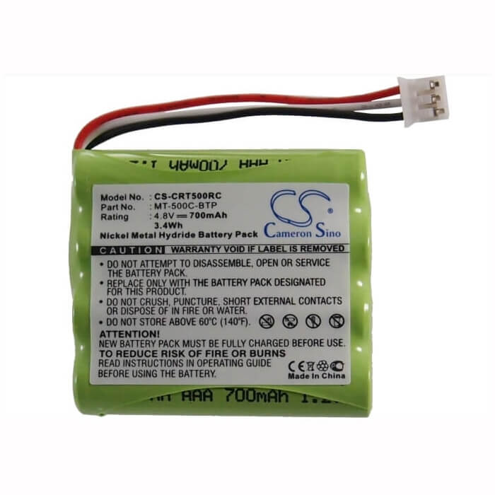 4.8V, Ni-MH, 700mAh, Remote Control battery fits Crestron, Mt-500c, Mt-500c-rf, Tsu6010, 3.36Wh Remote Control Cameron Sino Technology Limited