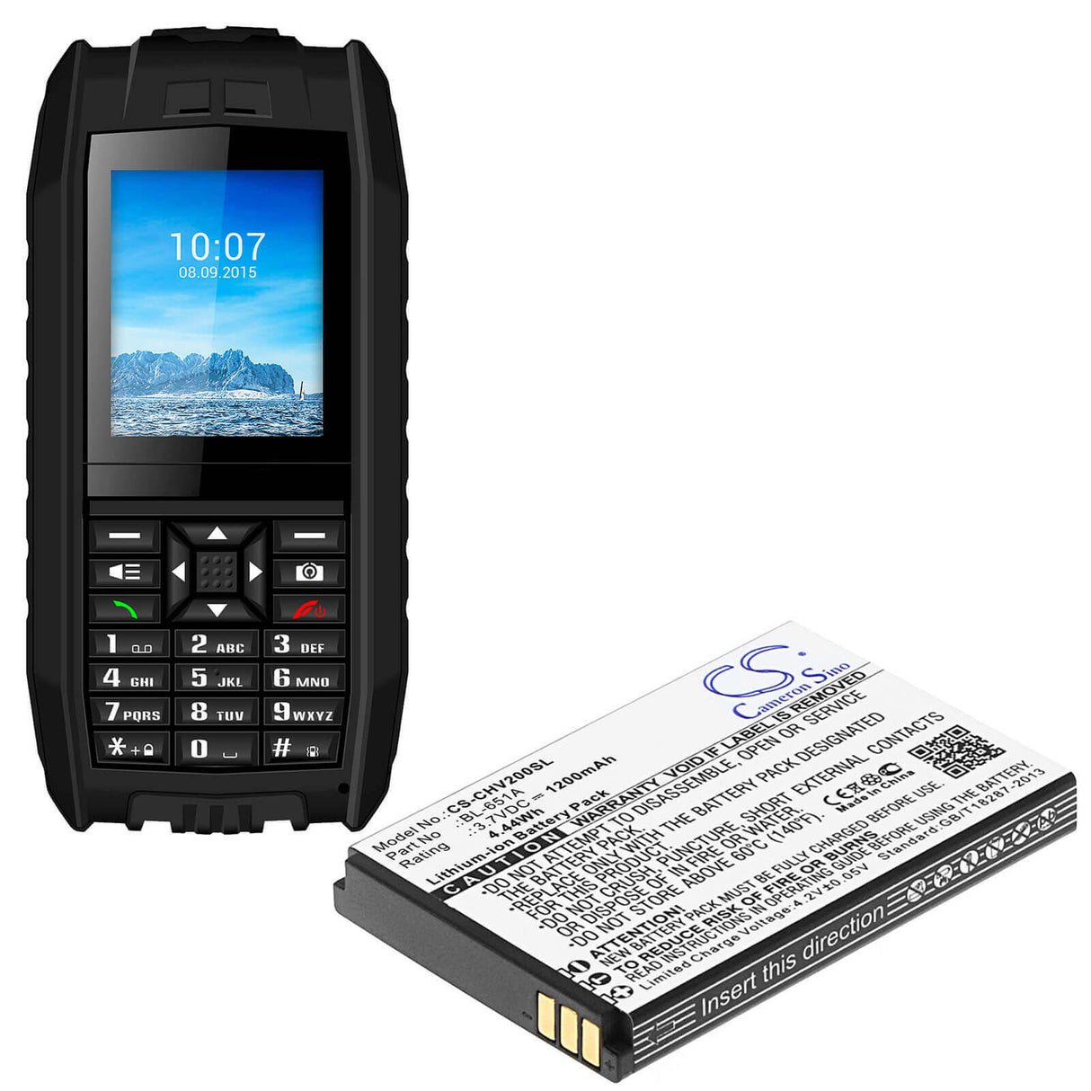 3.7V, Li-ion, 1200mAh, batterie SmartPhone compatible avec Crosscall, Bl-651a, Shark-v2, 4.44Wh Mobile, SmartPhone Cameron Sino Technology Limited (Smartphone)