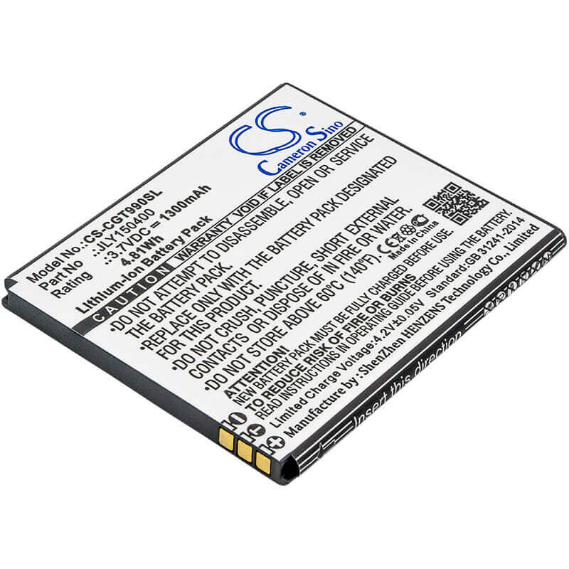 3,7V, Li-ion, 1300mAh, batterie de smartphone compatible avec Cubot, Jly150400, Gt99, P5, 4,81Wh Mobile, Smartphone Cameron Sino Technology Limited (Smartphone)