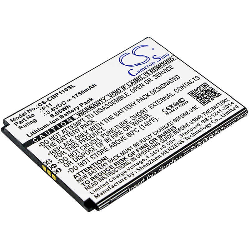 3.8V, Li-ion, 1750mAh, SmartPhone battery fits Cubot, P11, P11, 6.65Wh Mobile, SmartPhone Cameron Sino Technology Limited (Suspended)