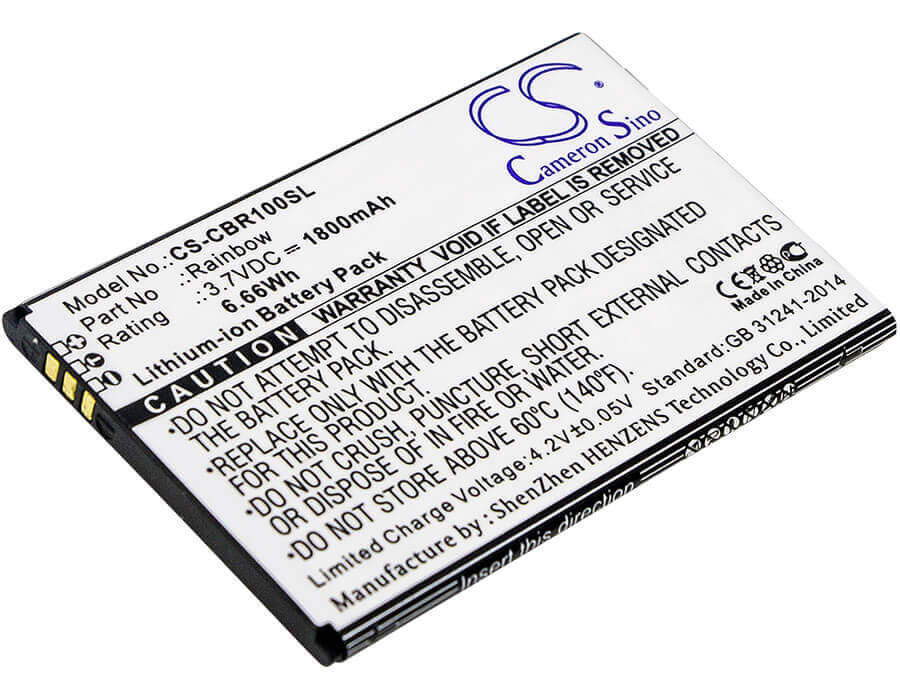 Battery For Cubot, Rainbow 3.8v, 2000mah - 7.60wh Batteries for Electronics Cameron Sino Technology Limited (Suspended)