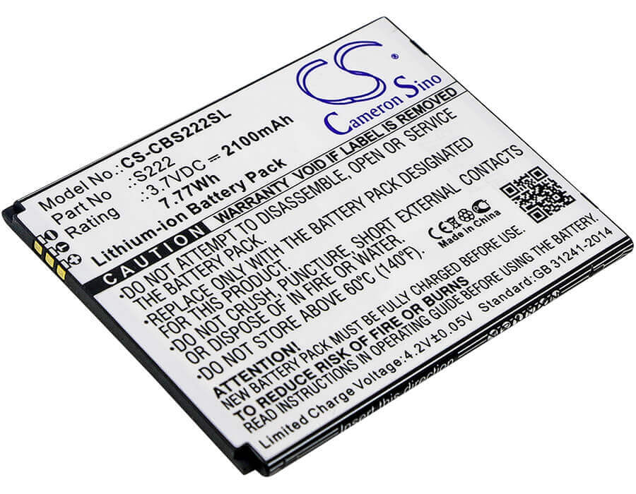 3.7V, Li-ion, 2100mAh, batterie de smartphone compatible avec Cubot, S222, S222, 7.77Wh Mobile, Smartphone Cameron Sino Technology Limited (Smartphone)