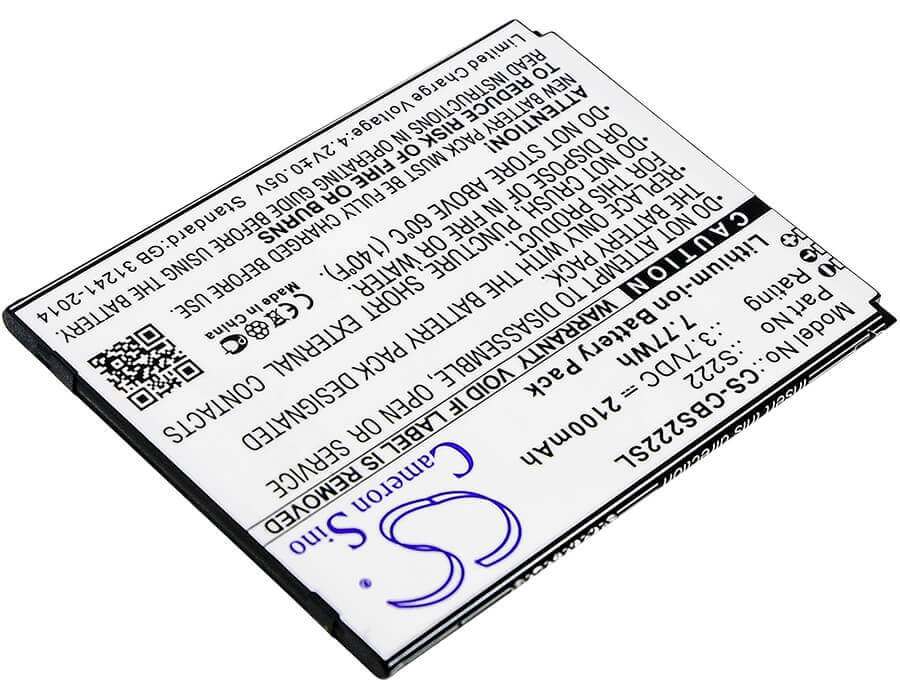 3.7V, Li-ion, 2100mAh, batterie de smartphone compatible avec Cubot, S222, S222, 7.77Wh Mobile, Smartphone Cameron Sino Technology Limited (Smartphone)