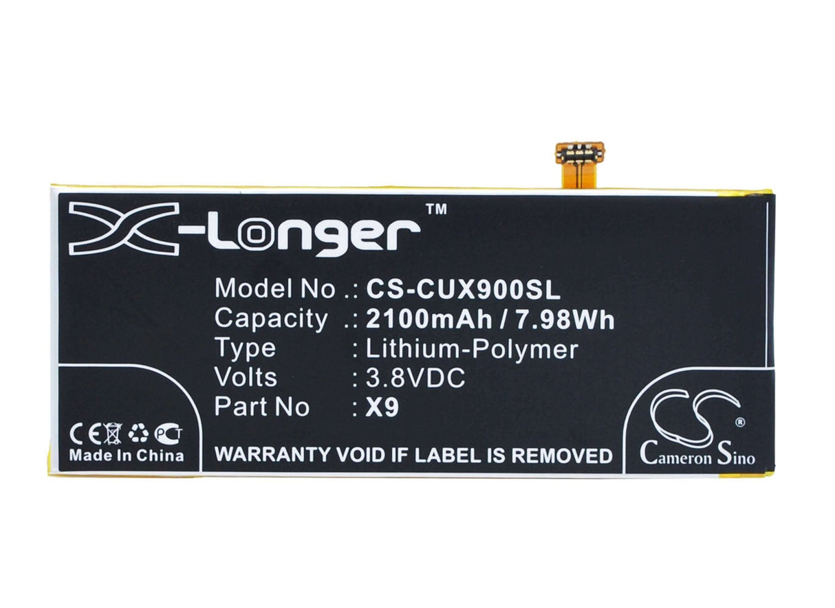 3,8V, Li-Polymer, 2100mAh, batterie de smartphone compatible avec Saga, Cubot, X9, X9, 7,98Wh Mobile, Smartphone Cameron Sino Technology Limited (Smartphone)